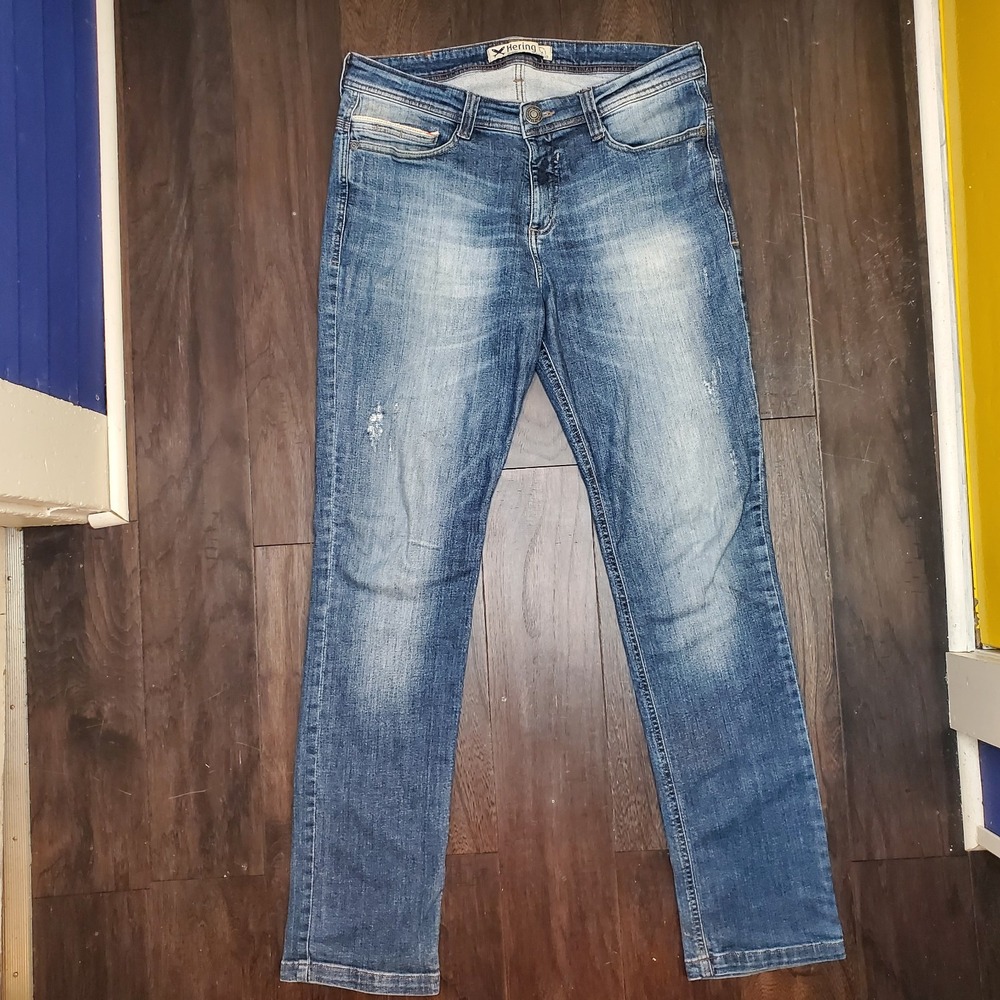 HRNG Skinny Hering Men's 42×32 Faded Distressed Jeans